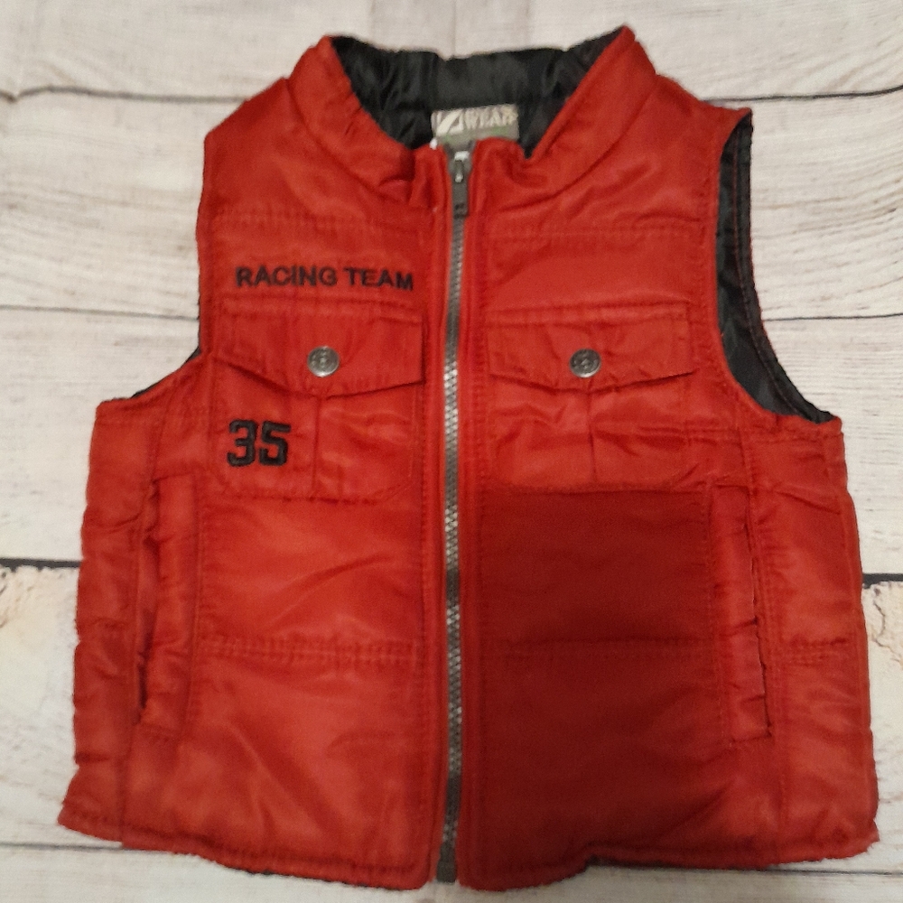 Red & Black Vest Toddler Boy Sz 2T
